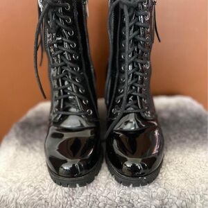 Black Patent Leather Women's Boots